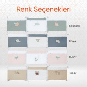 Gezenbebe Hero Bebek & Çocuklar İçin Nakışlı Karyola Kenar Koruyucu (40X180) Koala