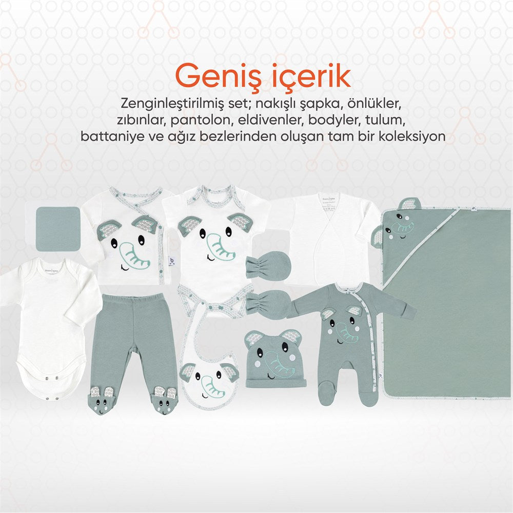 Gezenbebe Hero Bebek Hastane Çıkış Seti 11 Parça Elephant