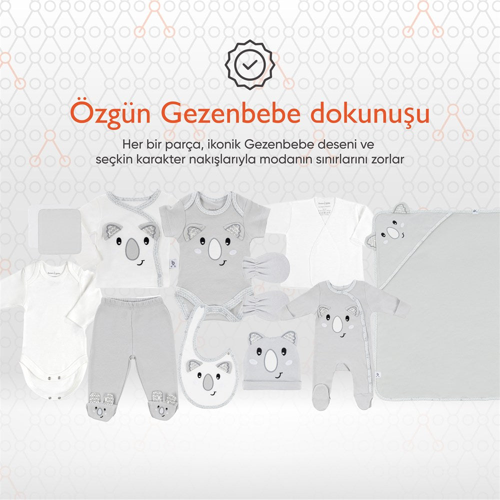 Gezenbebe Hero Bebek Hastane Çıkış Seti 11 Parça Koala