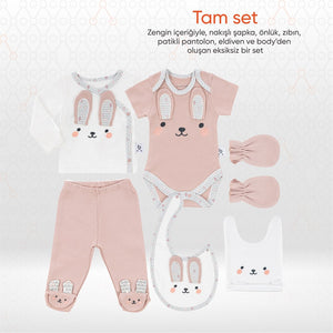 Gezenbebe Hero Bebek Hastane Çıkış Seti 6 Parça Bunny