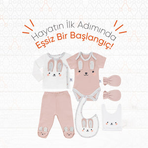 Gezenbebe Hero Bebek Hastane Çıkış Seti 6 Parça Bunny