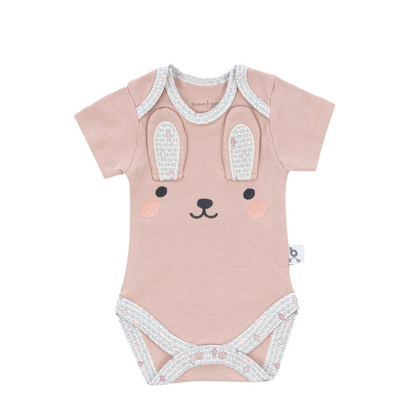 Gezenbebe Hero Bebekler İçin Nakışlı Kısa Kol Body Bunny