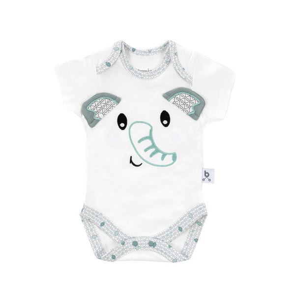 Gezenbebe Hero Bebekler İçin Nakışlı Kısa Kol Body Elephant