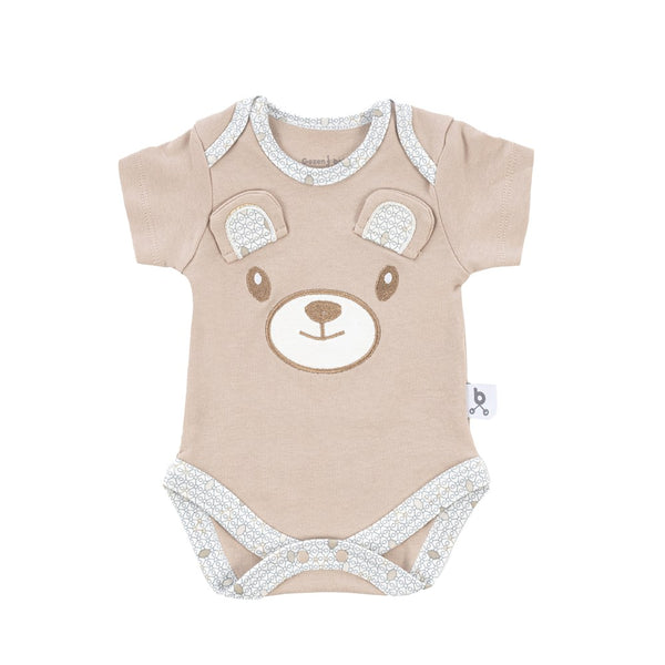 Gezenbebe Hero Bebekler İçin Nakışlı Kısa Kol Body Teddy (Organik)