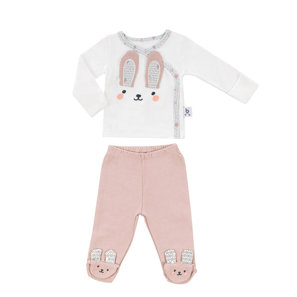 Gezenbebe Hero Bebekler İçin Nakışlı Zıbın & Patikli Pantolon Set Bunny