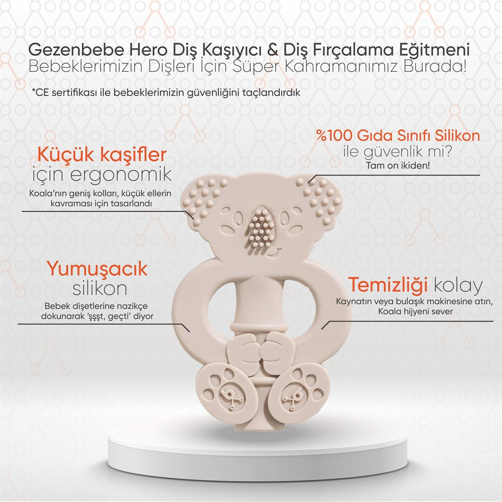 Gezenbebe Hero Diş Kaşıyıcı & Diş Fırçalama Eğitmeni Mink