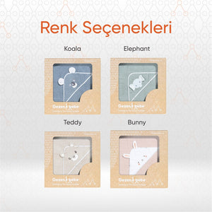 Gezenbebe Hero Kahraman Başlıklı Kundak Bebek Havlusu Elephant
