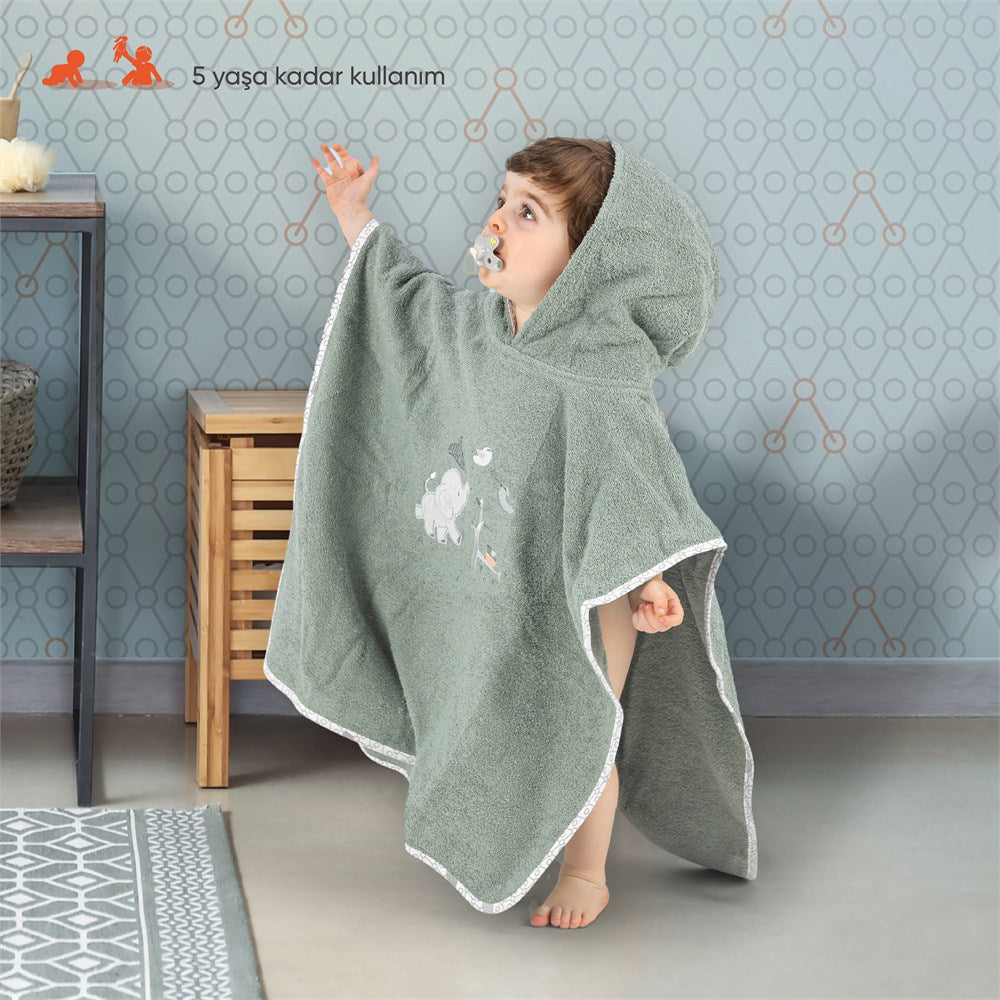 Gezenbebe Hero Kahraman Kapüşonlu Havlu Bebek Çocuk Pançosu Bunny