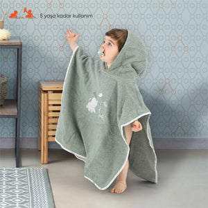 Gezenbebe Hero Kahraman Kapüşonlu Havlu Bebek Çocuk Pançosu Bunny
