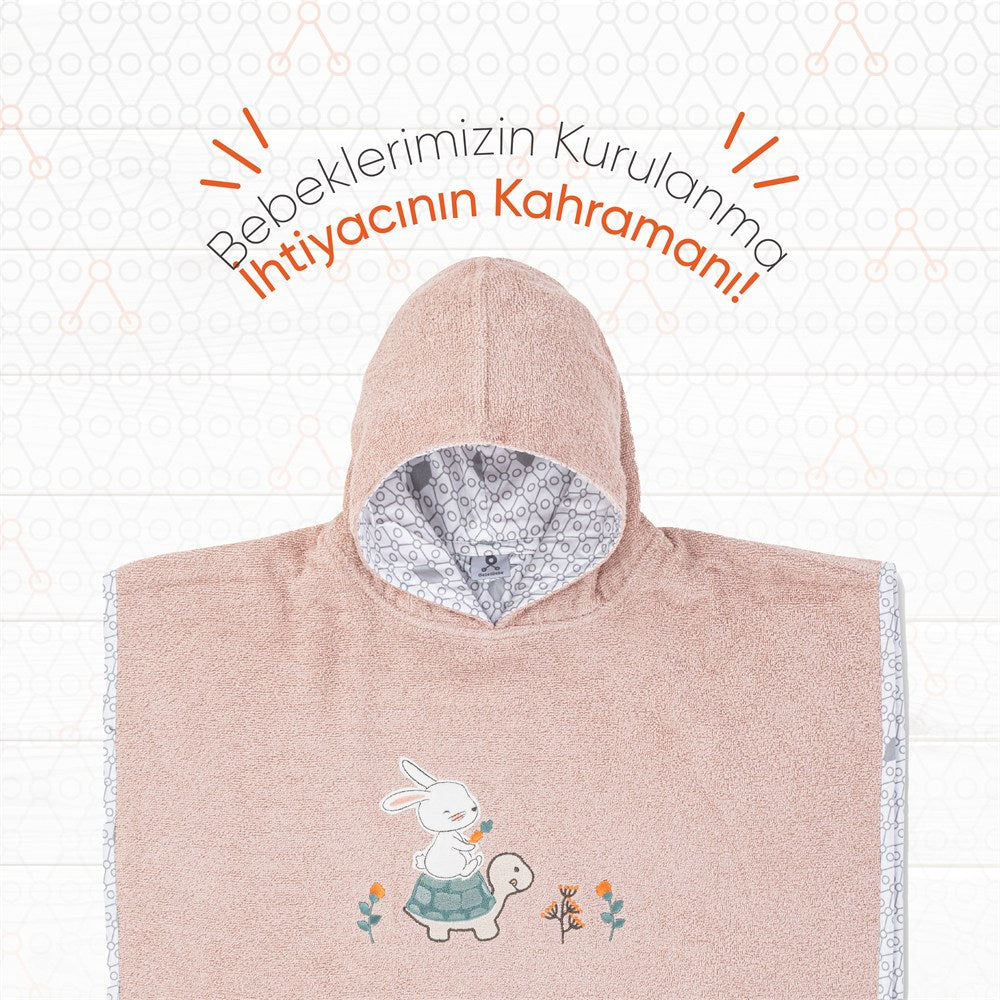 Gezenbebe Hero Kahraman Kapüşonlu Havlu Bebek Çocuk Pançosu Bunny