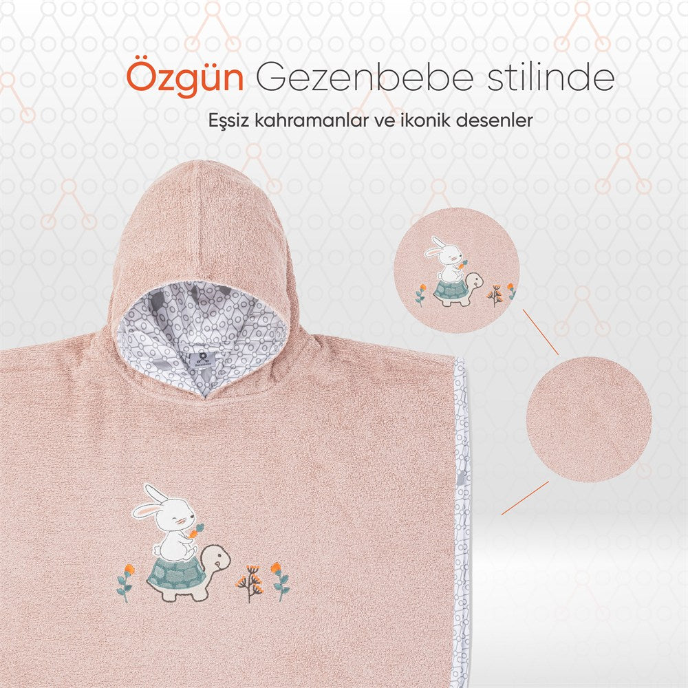 Gezenbebe Hero Kahraman Kapüşonlu Havlu Bebek Çocuk Pançosu Bunny