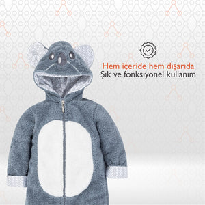 Gezenbebe Hero Kahraman Kapüşonlu Welsoft Bebek Tulum (12-18 ay) Koala