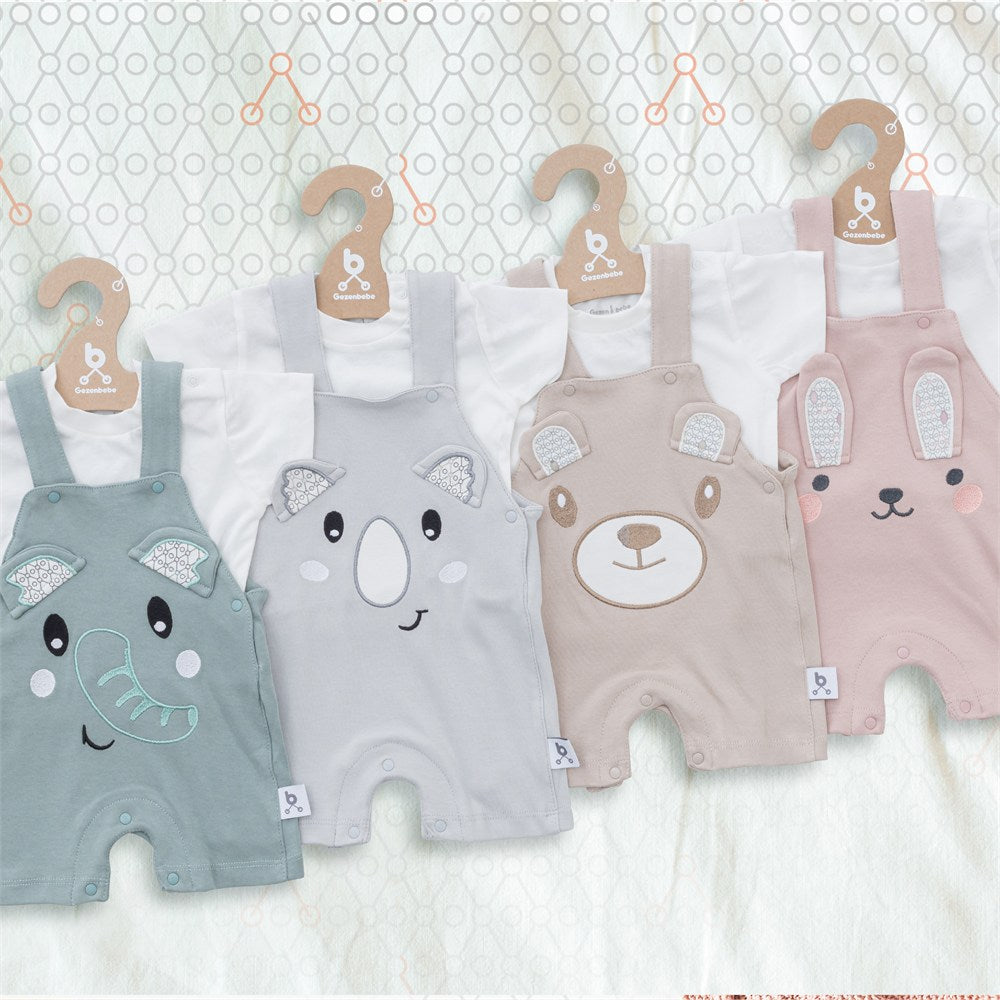 Gezenbebe Hero Kısa Kol Bebek T-Shirt & Nakışlı Salopet Seti Koala