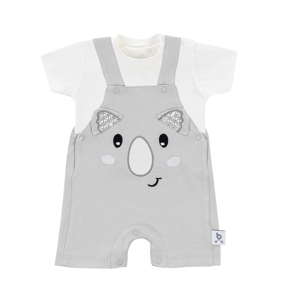 Gezenbebe Hero Kısa Kol Bebek T-Shirt & Nakışlı Salopet Seti Koala