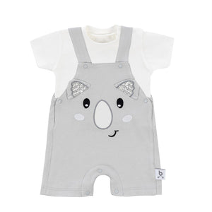 Gezenbebe Hero Kısa Kol Bebek T-Shirt & Nakışlı Salopet Seti Koala
