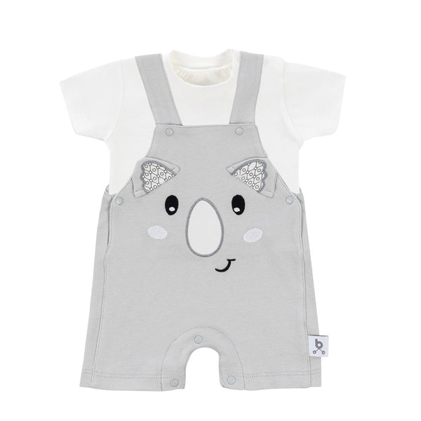 Gezenbebe Hero Kısa Kol Bebek T-Shirt & Nakışlı Salopet Seti Koala