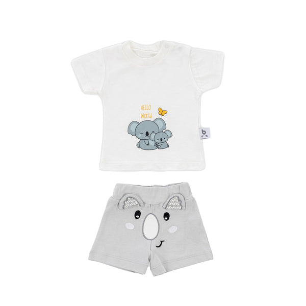 Gezenbebe Hero Kısa Kol Desenli Bebek T-Shirt & Nakışlı Şort Seti Koala