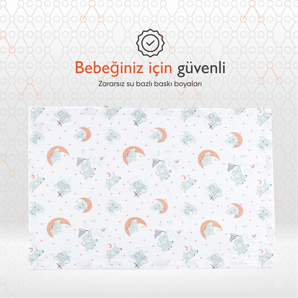 Gezenbebe Hero Müslin Bebek Emzirme Önlüğü (60x90) Elephant