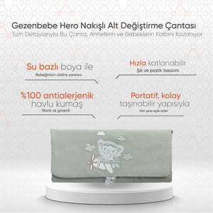 Gezenbebe Hero Nakışlı Alt Değiştirme Çantası Elephant