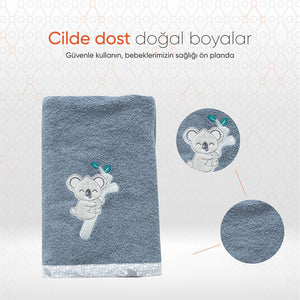 Gezenbebe Hero Nakışlı Bebek Çocuk Banyo Havlusu (70x140) Koala