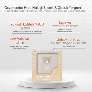Gezenbebe Hero Nakışlı Bebek & Çocuk Yorganı (100x135) Teddy
