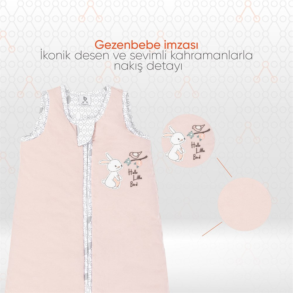 Gezenbebe Hero Nakışlı Bebek Uyku Tulumu (90cm) Bunny