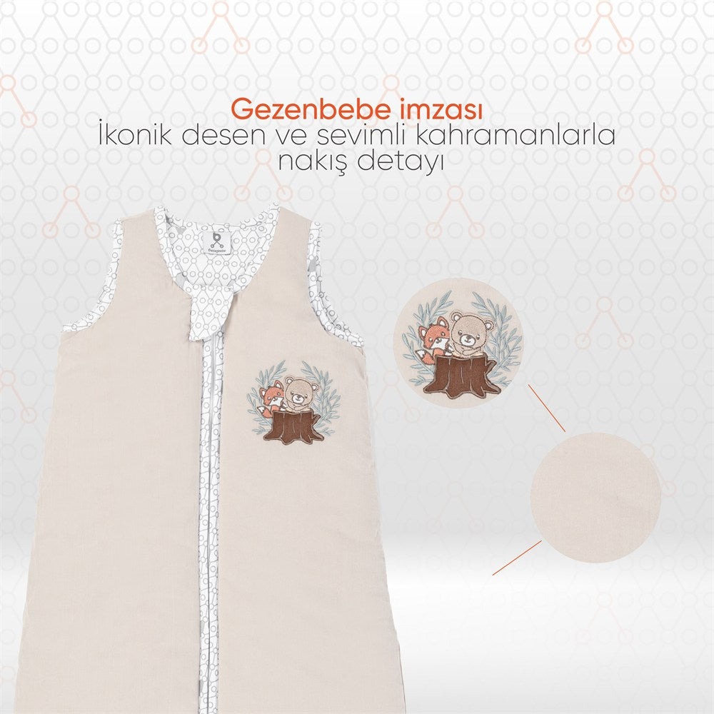 Gezenbebe Hero Nakışlı Bebek Uyku Tulumu (90cm) Teddy