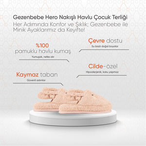 Gezenbebe Hero Nakışlı Havlu Çocuk Terlik Bunny