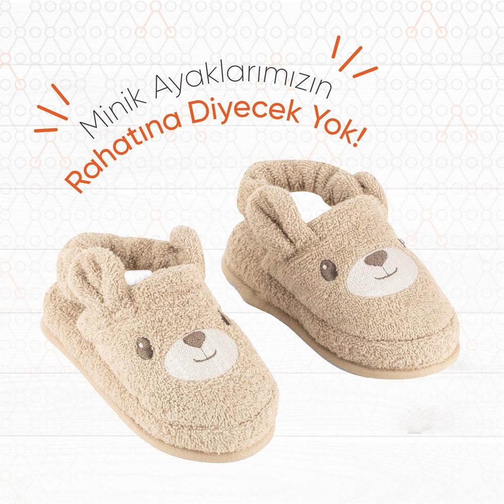 Gezenbebe Hero Nakışlı Havlu Çocuk Terlik Teddy