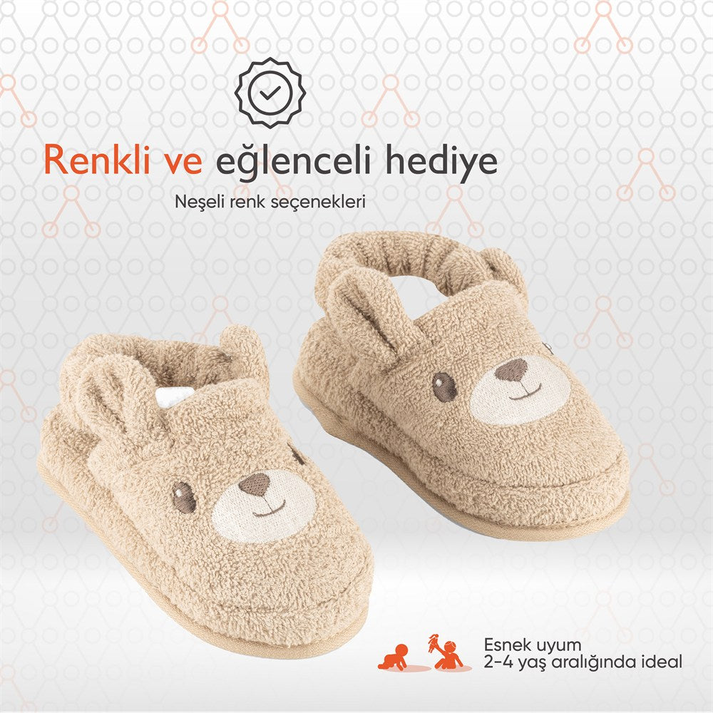 Gezenbebe Hero Nakışlı Havlu Çocuk Terlik Teddy