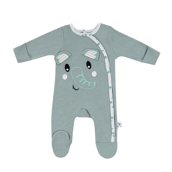 Gezenbebe Hero Uzun Kollu Nakışlı Bebek Tulumu Elephant