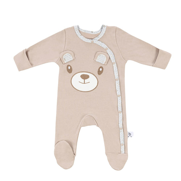 Gezenbebe Hero Uzun Kollu Nakışlı Bebek Tulumu Teddy (Organik)