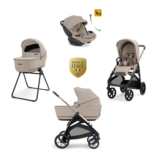 Inglesina Aptica Glam Bebek Arabası & Darwin Recline Evo Ana Kucaklı 4'lü Sistem - Vicuna Beige