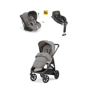Inglesina Aptica Glam Tek El ile Açılabilen Çift Yön Bebek Arabası Yatabilen Ana Kucağı Baza 3lü Set - Platinum Grey