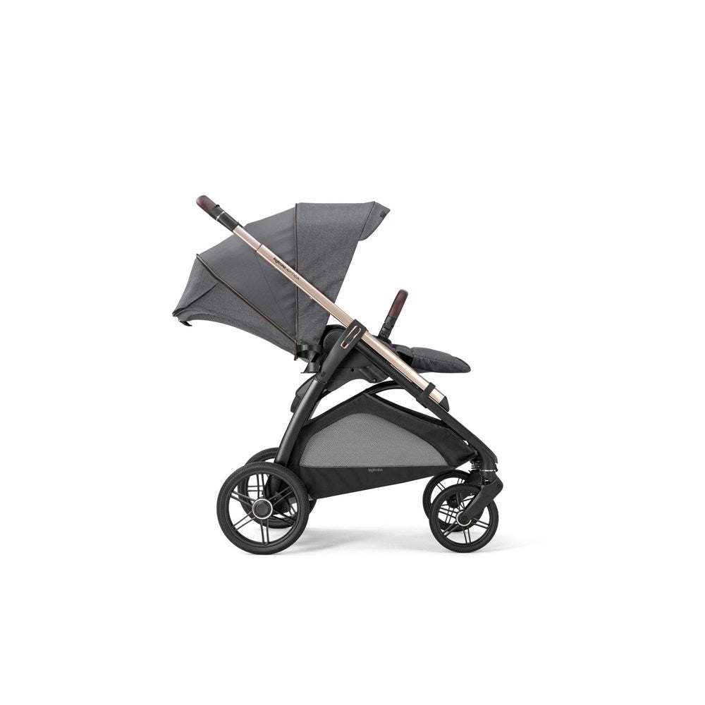 Inglesina Aptica Glam Tek El ile Açılabilen Çift Yön Bebek Arabası Yatabilen Ana Kucağı Baza 3lü Set - Velvet Grey