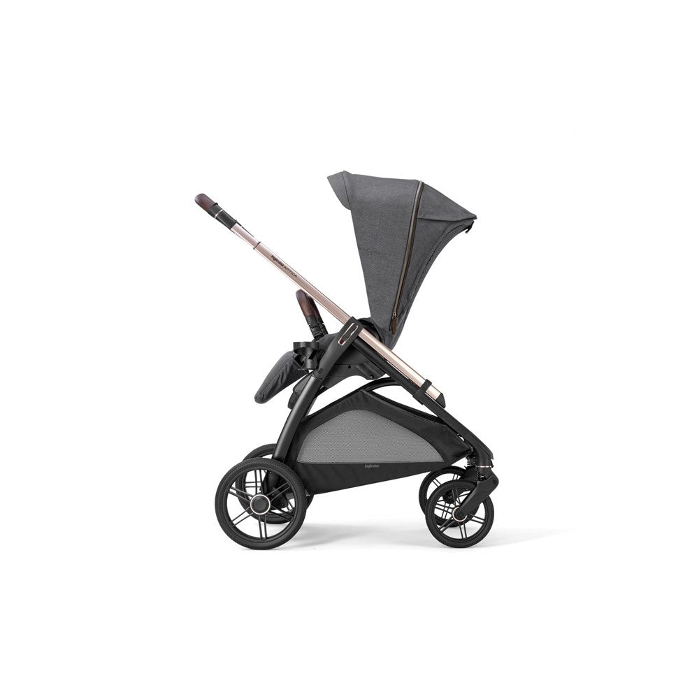 Inglesina Aptica Glam Tek El ile Açılabilen Çift Yön Bebek Arabası Yatabilen Ana Kucağı Baza 3lü Set - Velvet Grey