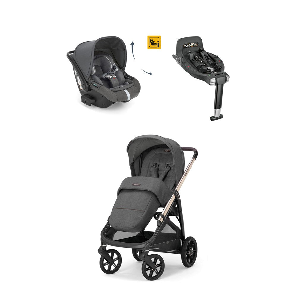 Inglesina Aptica Glam Tek El ile Açılabilen Çift Yön Bebek Arabası Yatabilen Ana Kucağı Baza 3lü Set - Velvet Grey