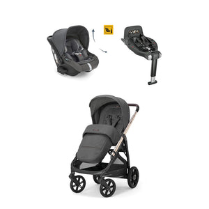 Inglesina Aptica Glam Tek El ile Açılabilen Çift Yön Bebek Arabası Yatabilen Ana Kucağı Baza 3lü Set - Velvet Grey