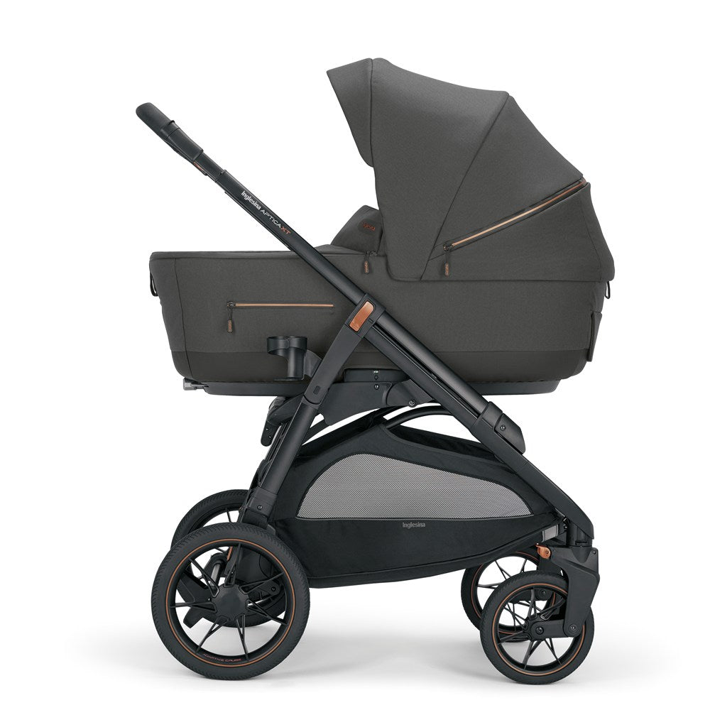 Inglesina Aptica XT Bebek Arabası & Darwin Ana Kucaklı, Portbebeli, Stantlı, 4'lü Sistem - Magnet Grey