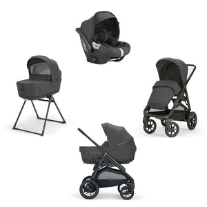 Inglesina Aptica XT Bebek Arabası & Darwin Ana Kucaklı, Portbebeli, Stantlı, 4'lü Sistem - Magnet Grey