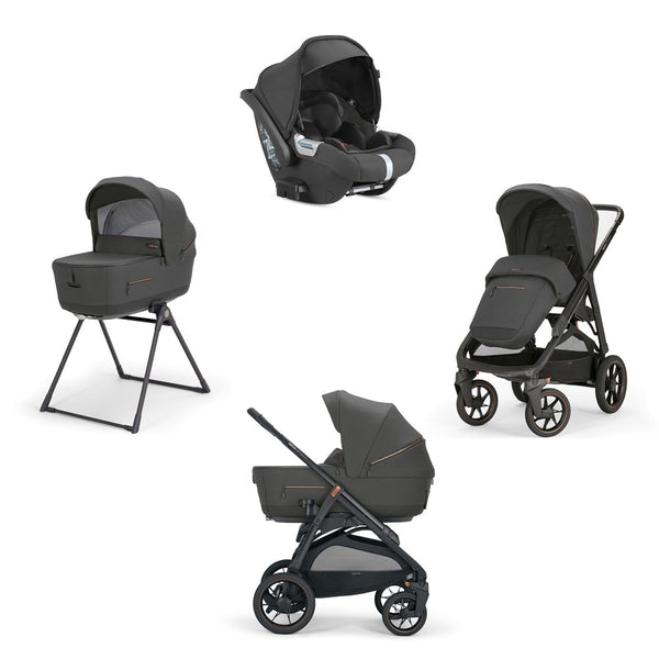 Inglesina Aptica XT Bebek Arabası & Darwin Ana Kucaklı, Portbebeli, Stantlı, 4'lü Sistem - Magnet Grey