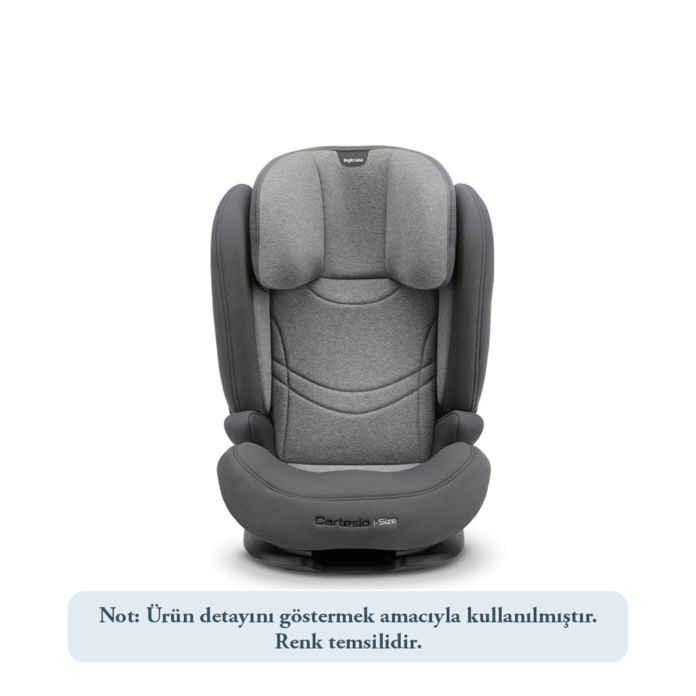 Inglesina Cartesio i-Size Isofix Oto Koltuğu 100-150 cm (3-12 Yaş) 7 Kademe Baş Desteği - Moon Grey