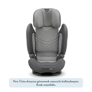 Inglesina Cartesio i-Size Isofix Oto Koltuğu 100-150 cm (3-12 Yaş) 7 Kademe Baş Desteği - Moon Grey