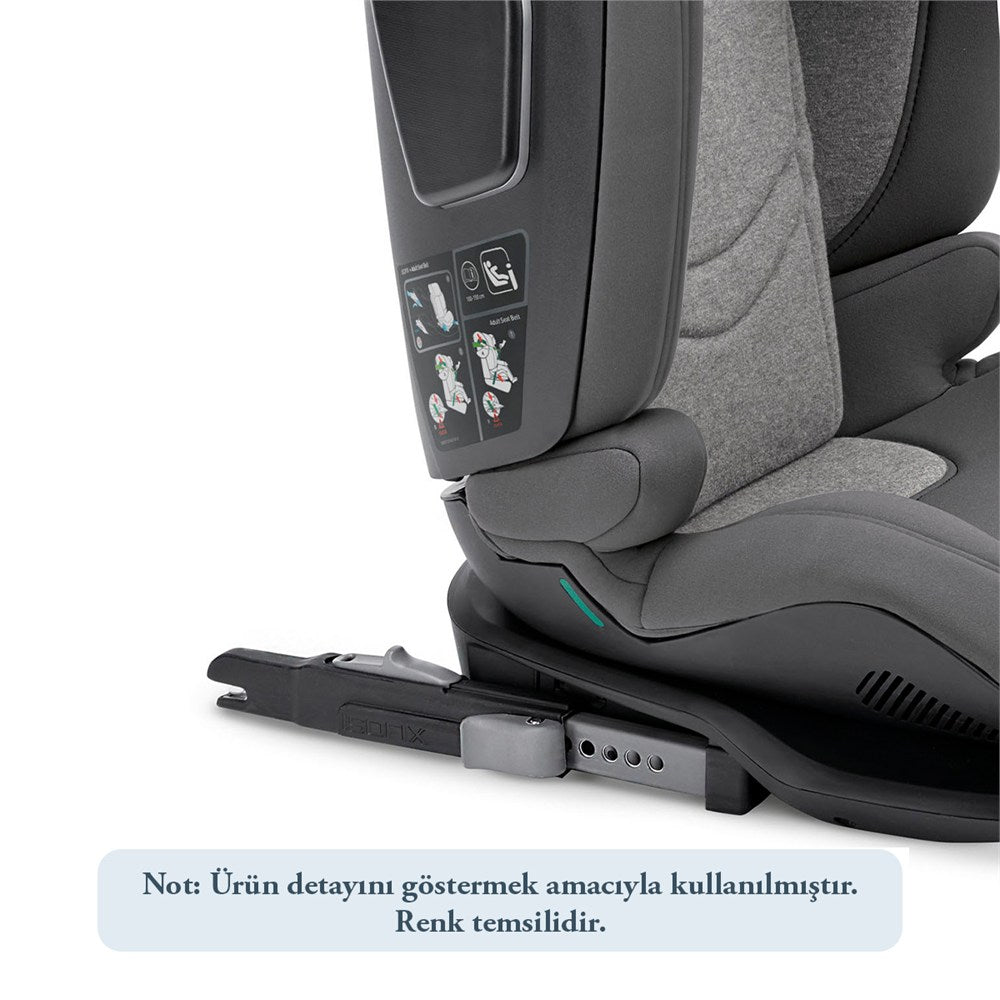 Inglesina Cartesio i-Size Isofix Oto Koltuğu 100-150 cm (3-12 Yaş) 7 Kademe Baş Desteği - Moon Grey