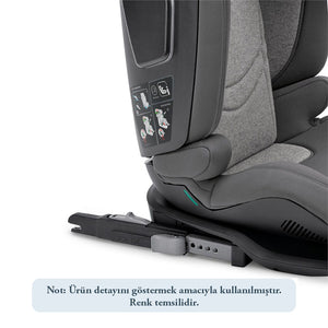 Inglesina Cartesio i-Size Isofix Oto Koltuğu 100-150 cm (3-12 Yaş) 7 Kademe Baş Desteği - Moon Grey