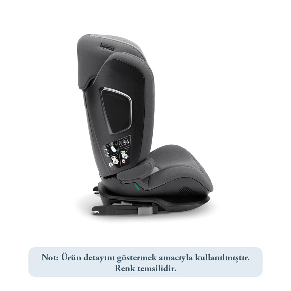 Inglesina Cartesio i-Size Isofix Oto Koltuğu 100-150 cm (3-12 Yaş) 7 Kademe Baş Desteği - Moon Grey