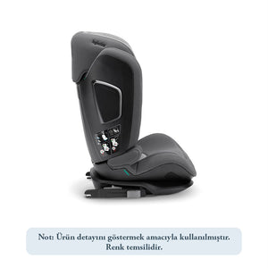 Inglesina Cartesio i-Size Isofix Oto Koltuğu 100-150 cm (3-12 Yaş) 7 Kademe Baş Desteği - Vulcan Black