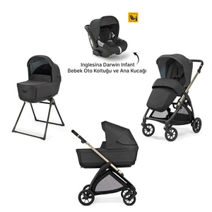 Inglesina Electa+ Bebek Arabası Darwin Infant 4'lü Sistem - Upper Black