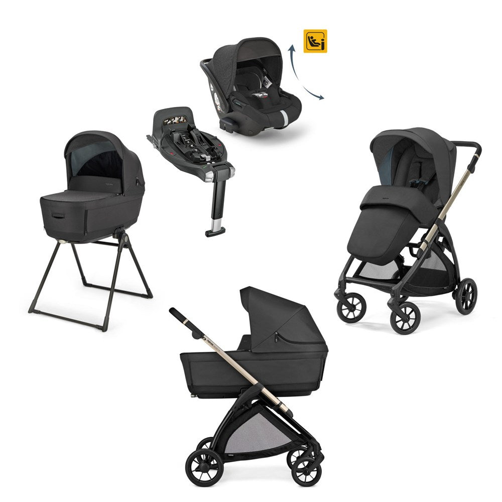 Inglesina Electa+ Bebek Arabası 360 Bazalı Darwin Recline 5'li Sistem Upper Black