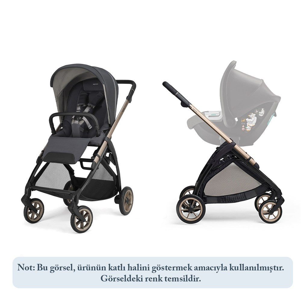 Inglesina Electa Plus Tek El Tek Hamle ile Katlanıp Açılan Çift Yön Bebek Arabası - Hangar Beige